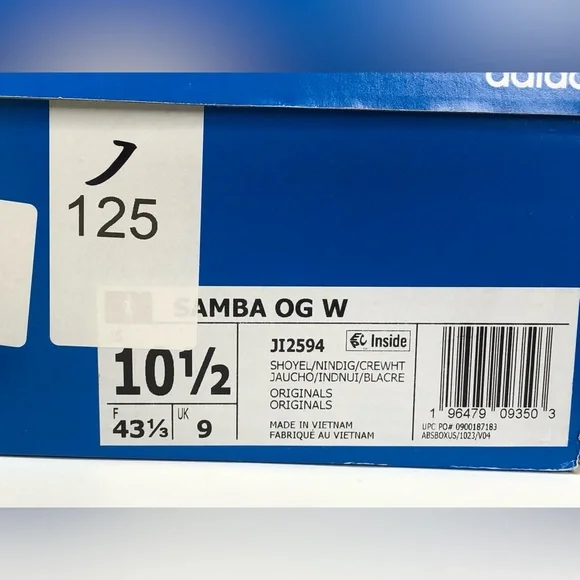 Adidas Women’s Samba OG Shock Yellow Night Indigo JI2594 - Size 10.5 - Picture 12 of 14